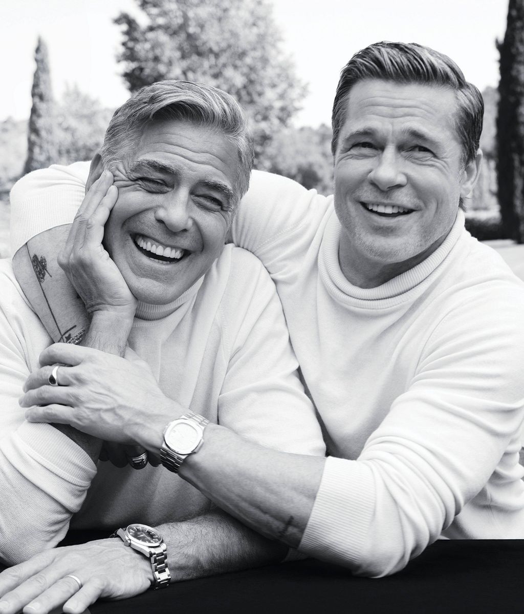 Brad Pitt and George Clooney in August 2024.