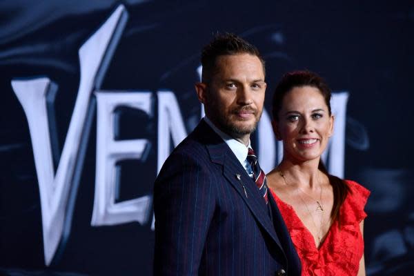 Tom Hardy and Kelly Marcel at the premiere of 'Venom' (Photo: X)