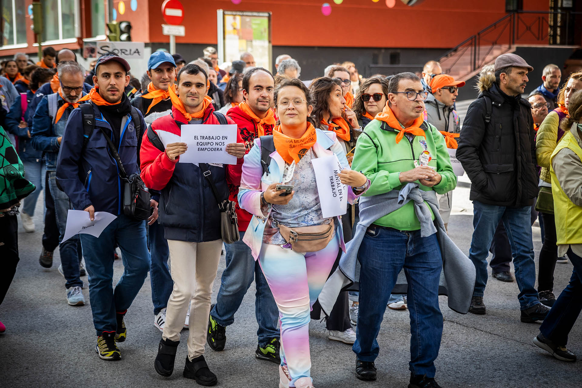 Demand march through the city of Soria on World Mental Health Day.